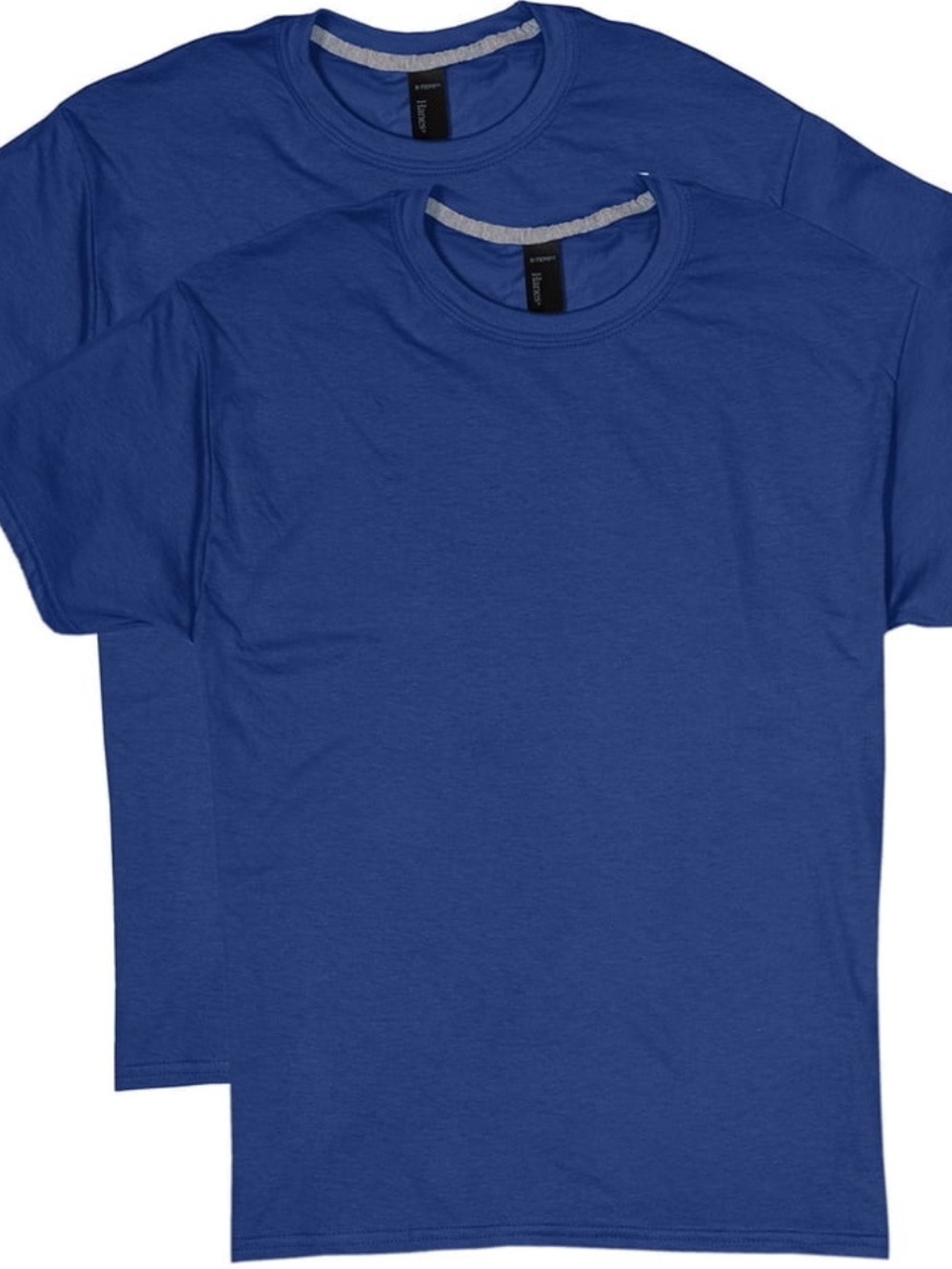 BRAND NEW HANES 2 Pack Classic Crew Neck Men's T-Shirt - Royal Blue Size S